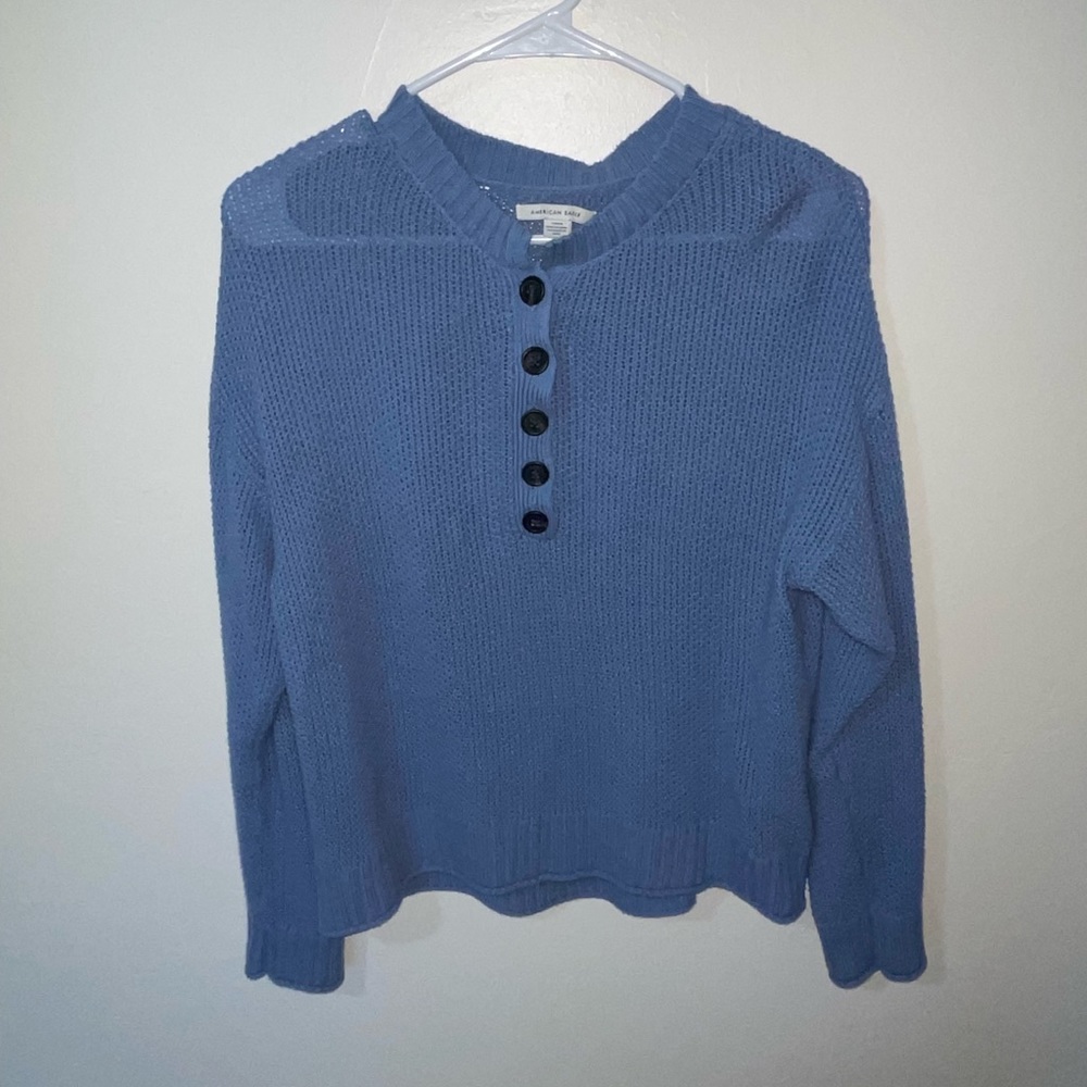 Blue Knitted American Eagle Sweater